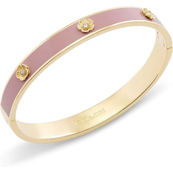 Coach Signature Tea Rose Enamel Bangle Bracelet - Picture 5 of 7